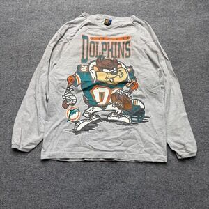 Vtg 1994 Miami dolphins taz looney tunes long sleeve shirt size men's medium